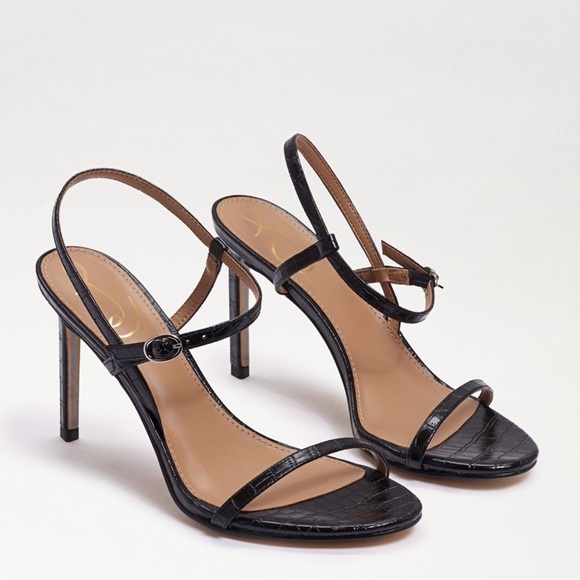 Sam Edelman Black Strappy Heels - Picture 1 of 16